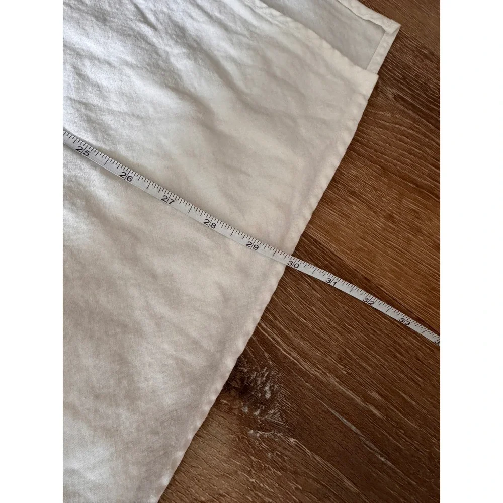 Gap White Linen Blend Drawstring Midi Skirt Side Slit Size S/P